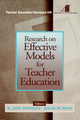 Book cover of: Research on Effective Models for Teacher Education