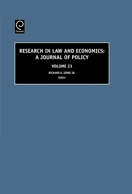 Book cover of: Research in Law and Economics. By: Richard O. Zerbe