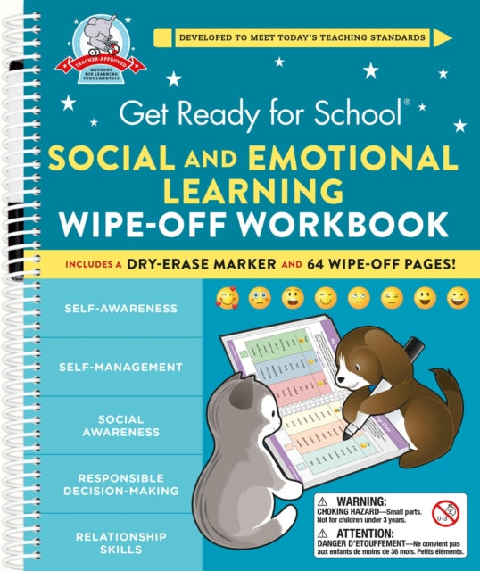 Book cover of: Get Ready for School: Social and Emotional Learning Wipe-Off Workbook. By: Heather Stella