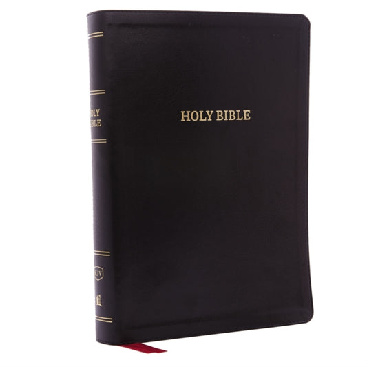 Book cover of: KJV Holy Bible: Super Giant Print with 43,000 Cross References, Deluxe Black Leathersoft, Red Letter, Comfort Print (Thumb Indexed): King James Version. By: Thomas Nelson