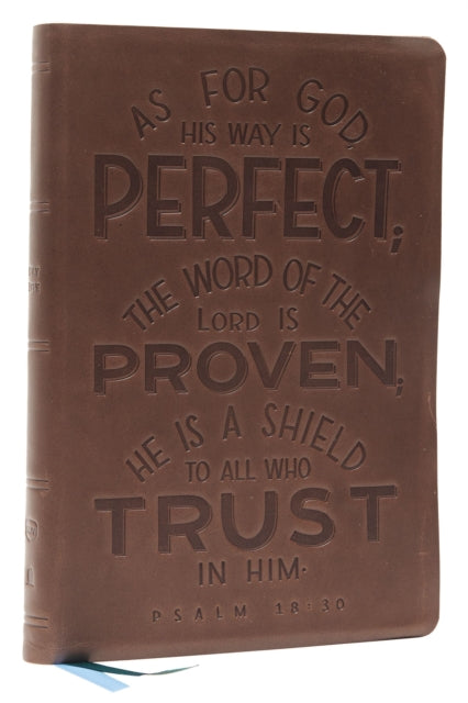 Book cover of: NKJV, Thinline Bible, Verse Art Cover Collection, Genuine Leather, Brown, Thumb Indexed, Red Letter, Comfort Print. By: Zondervan Publishing Company