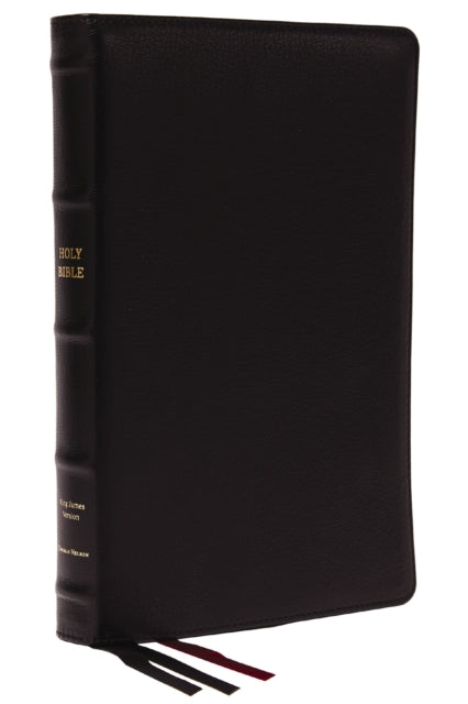 Book cover of: KJV Holy Bible: Large Print Thinline, Black Goatskin Leather, Premier Collection, Red Letter, Comfort Print (Thumb Indexed): King James Version. By: Zondervan Publishing Company