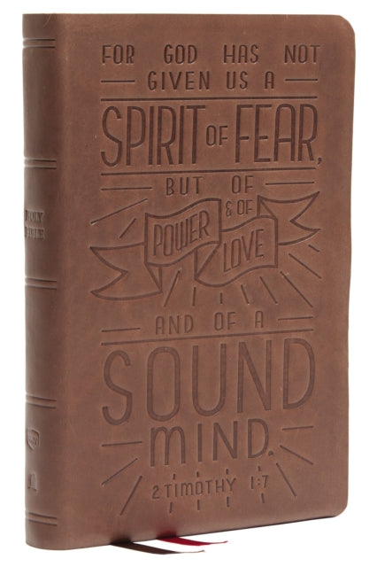 Book cover of: NKJV, Personal Size Reference Bible, Verse Art Cover Collection, Genuine Leather, Brown, Red Letter, Comfort Print. By: Zondervan Publishing Company
