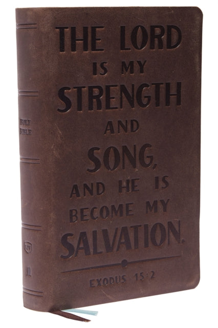 Book cover of: KJV Holy Bible: Personal Size with Cross References, Brown Genuine Leather, Red Letter, Comfort Print (Thumb Indexed): King James Version (Verse Art Cover Collection). By: Zondervan Publishing Company