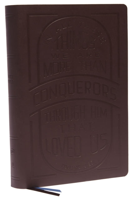 Book cover of: KJV Holy Bible: Large Print with 53,000 Cross References, Brown Genuine Leather, Red Letter, Comfort Print: King James Version (Verse Art Cover Collection). By: Zondervan Publishing Company