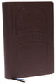 Book cover of: KJV Holy Bible: Large Print with 53,000 Cross References, Brown Genuine Leather, Red Letter, Comfort Print: King James Version (Verse Art Cover Collection). By: Zondervan Publishing Company