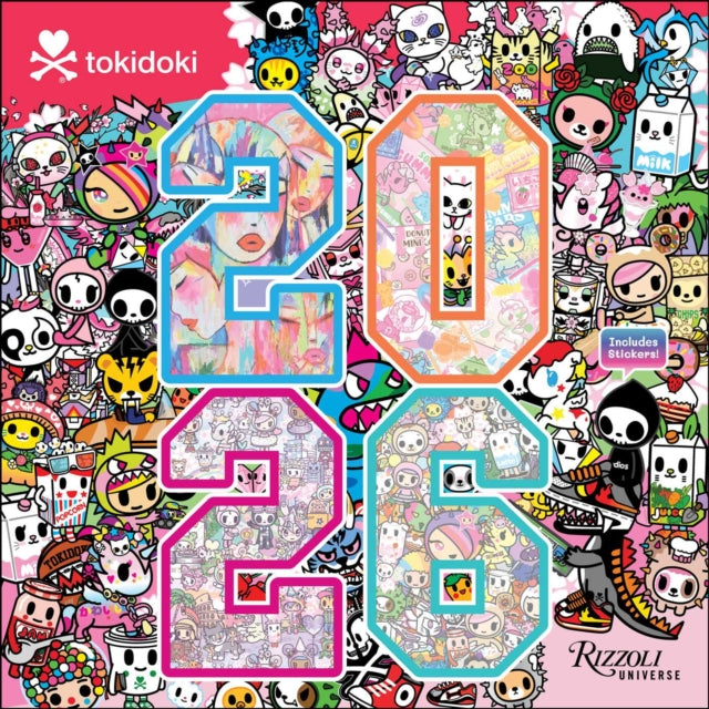 Book cover of: tokidoki 2026 Wall Calendar (Includes Stickers)