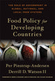 Book cover of: Food Policy for Developing Countries. By: Per Pinstrup-Andersen