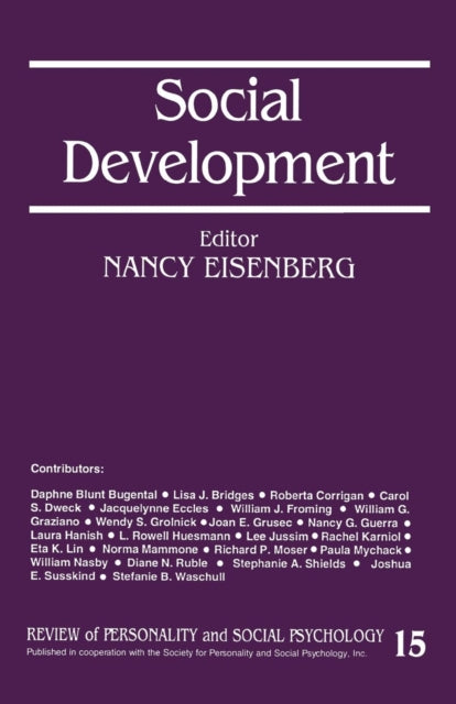 Book cover of: Social Development. By: Nancy Eisenberg