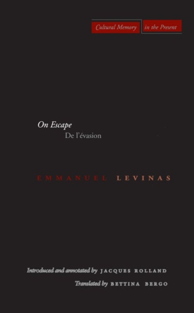 Book cover of: On Escape. By: Emmanuel Levinas