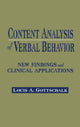 Book cover of: Content Analysis of Verbal Behavior