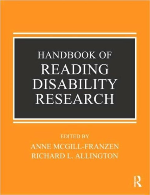 Handbook of Reading Disability Research