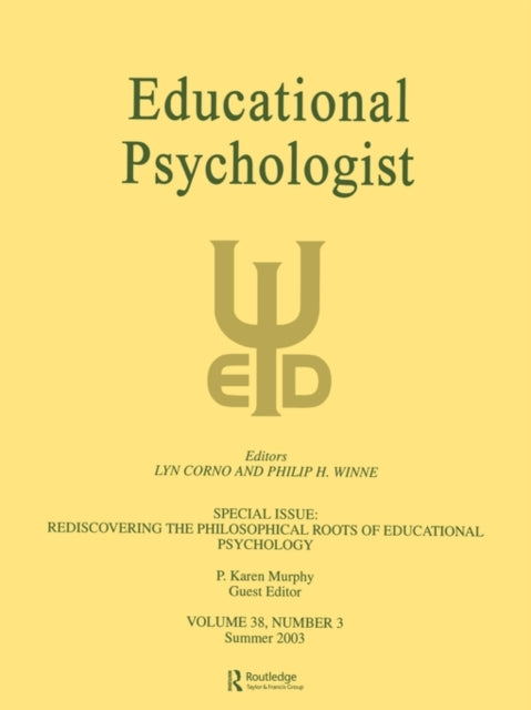 Book cover of: Rediscovering the Philosophical Roots of Educational Psychology. By: P. Karen Murphy