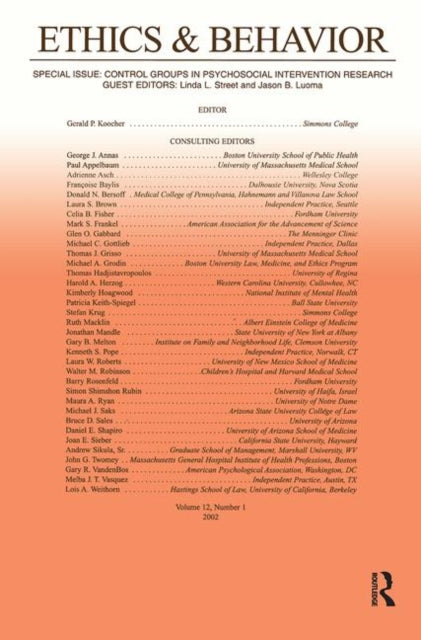 Book cover of: Control Groups in Psychosocial intervention Research