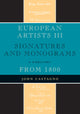 Book cover of: European Artists III. By: John Castagno