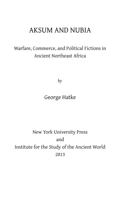 Book cover of: Aksum and Nubia