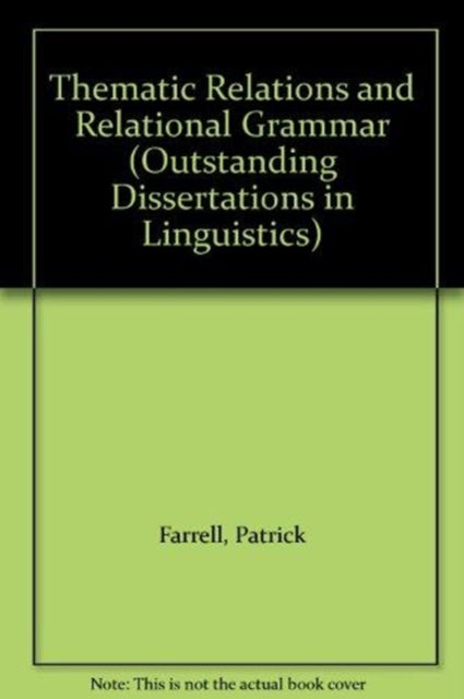 Book cover of: Thematic Relations and Relational Grammar