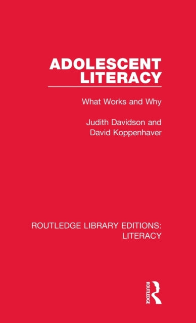 Book cover of: Adolescent Literacy. By: Judith Davidson