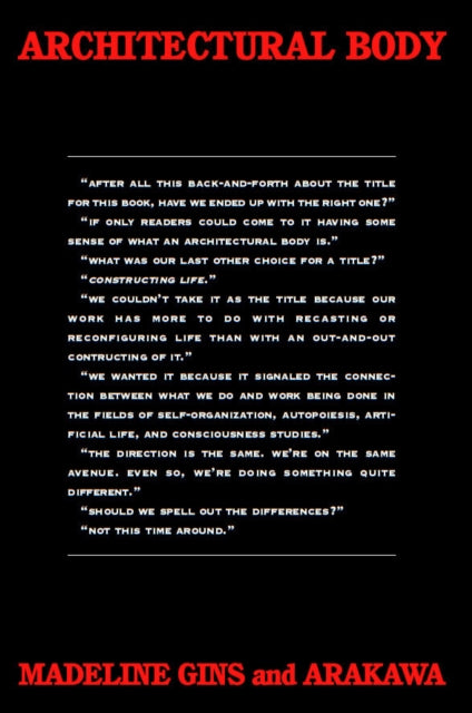 Book cover of: Architectural Body. By: Madeline Gins