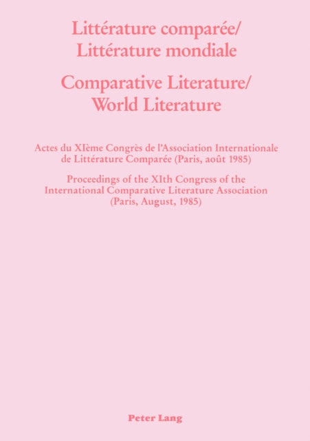 Book cover of: Litterature Comparee/Litterature Mondiale- Comparative Literature/World Literature. By: International Comparative Literature Ass