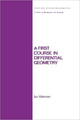 Book cover of: First Course in Differential Geometry