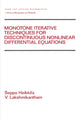 Book cover of: Monotone Iterative Techniques for Discontinuous Nonlinear Differential Equations