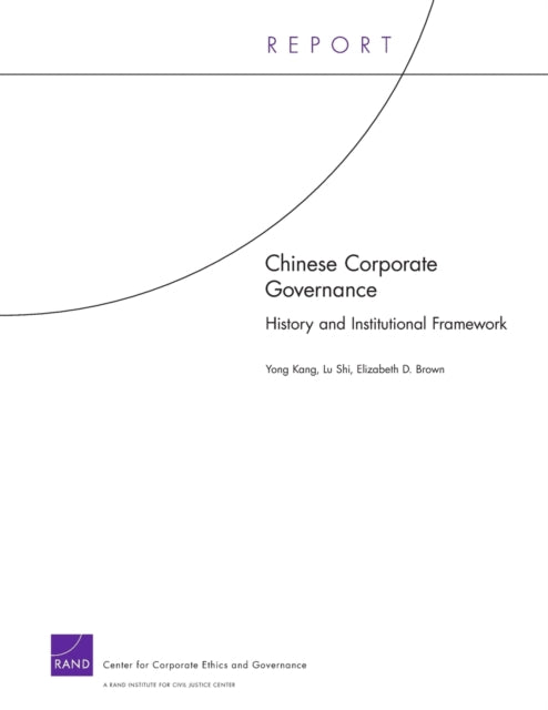 Book cover of: Chinese Corporate Governance. By: Yong Kang
