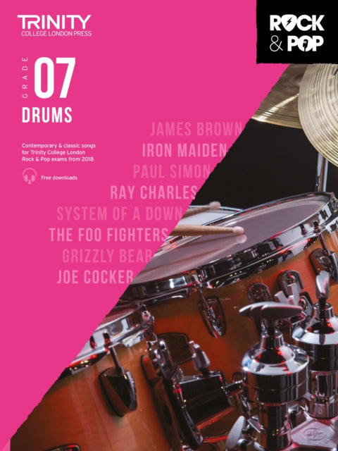 Book cover of: Trinity College London Rock & Pop 2018 Drums Grade 7. By: Hal Leonard Corp.