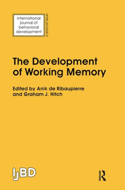 Book cover of: Development of Working Memory. By: De Ribaupierre