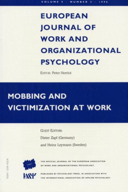 Book cover of: Mobbing and Victimization at Work. By: Dieter Zapf
