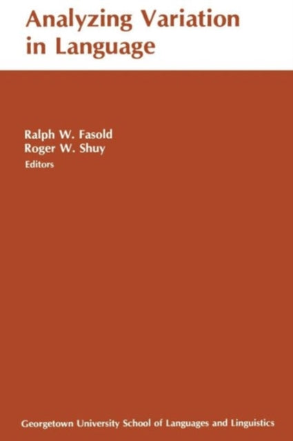 Book cover of: Analyzing Variation in Languages. By: Ralph W. Fasold