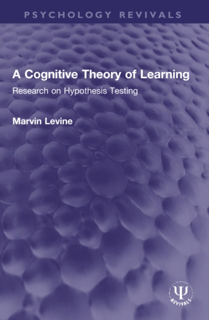 Book cover of: Cognitive Theory of Learning. By: Marvin Levine