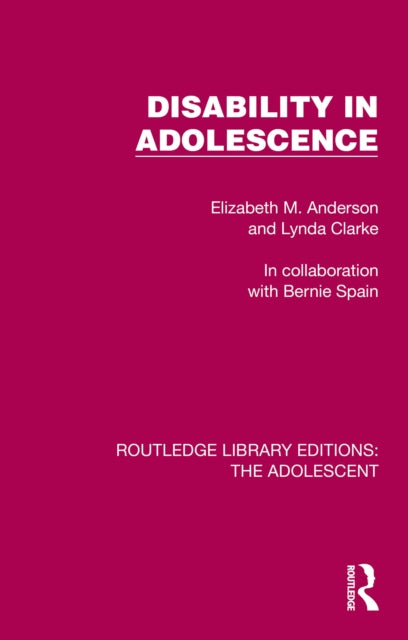Book cover of: Disability in Adolescence. By: Elizabeth M. Anderson
