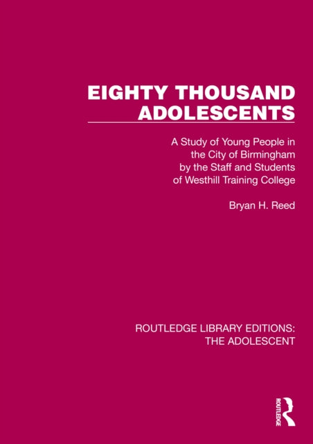 Book cover of: Eighty Thousand Adolescents. By: Bryan H. Reed