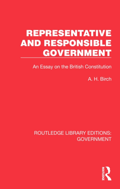 Book cover of: Representative and Responsible Government