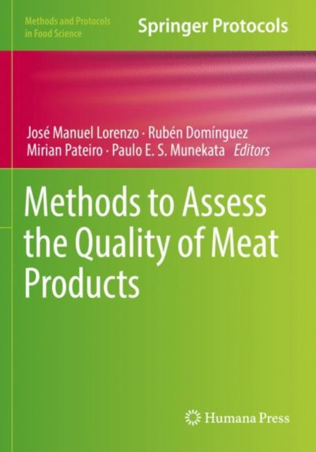 Book cover of: Methods to Assess the Quality of Meat Products. By: José Manuel Lorenzo
