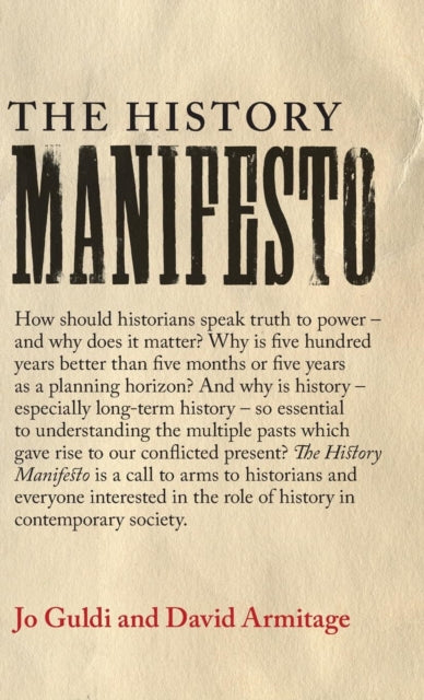 Book cover of: History Manifesto. By: Jo Guldi