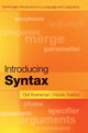 Book cover of: Introducing Syntax. By: Olaf Koeneman