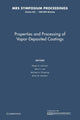 Book cover of: Properties and Processing of Vapor-Deposited Coatings: Volume 555. By: Roger N. Johnson