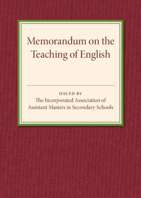 Book cover of: Memorandum on the Teaching of English