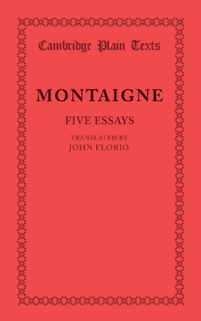 Book cover of: Five Essays. By: Montaigne