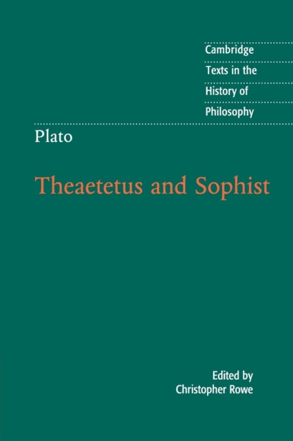 Book cover of: Plato: Theaetetus and Sophist. By: Christopher Rowe