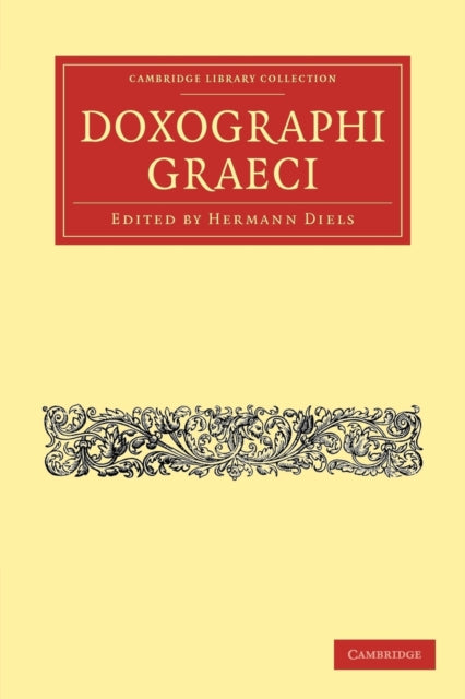 Book cover of: Doxographi Graeci. By: Hermann Diels
