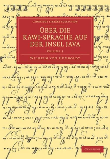 Book cover of: Uber die Kawi-sprache auf der Insel Java. By: Wilhelm von Humboldt