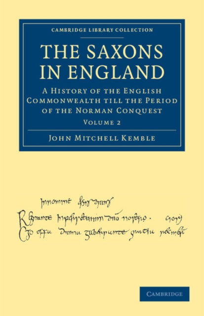 Book cover of: Saxons in England. By: John Mitchell Kemble