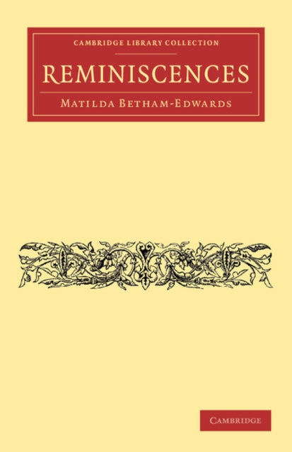 Book cover of: Reminiscences. By: Matilda Betham-Edwards