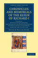 Book cover of: Chronicles and Memorials of the Reign of Richard I. By: William Stubbs