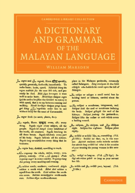 Book cover of: Dictionary and Grammar of the Malayan Language. By: William Marsden