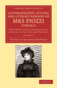 Book cover of: Autobiography, Letters and Literary Remains of Mrs Piozzi (Thrale). By: Hester Lynch Piozzi