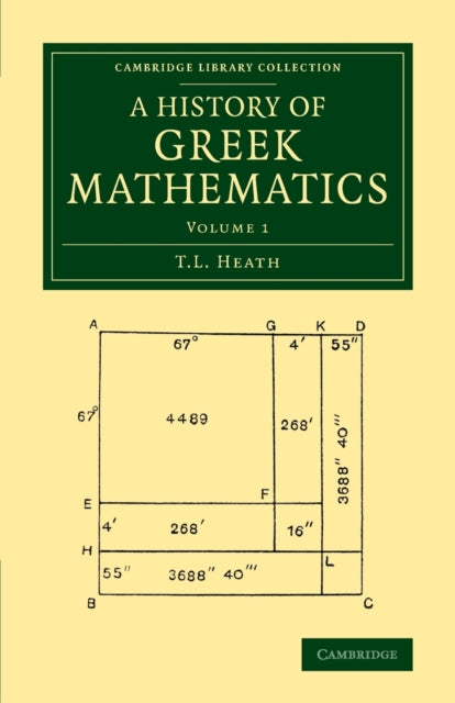 Book cover of: History of Greek Mathematics: Volume 1. By: T. L. Heath